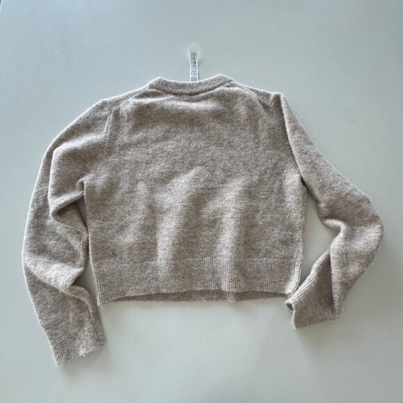 lululemon Alpaca Wool-Blend Cropped Sweater Heathered Crepe Sz Large - Picture 5 of 5